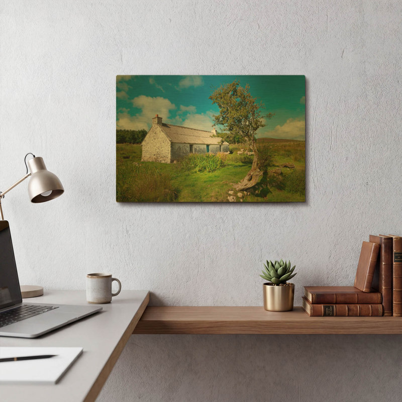 «Imaginaire» par Philippe Sainte, art mural en métal doré, 16 po x 12 po, 16 po x 12 po