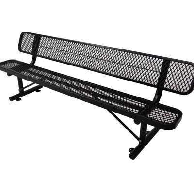 8 Ft. Heavy Steel Bench With Stable And Comfortable - Black For Deck