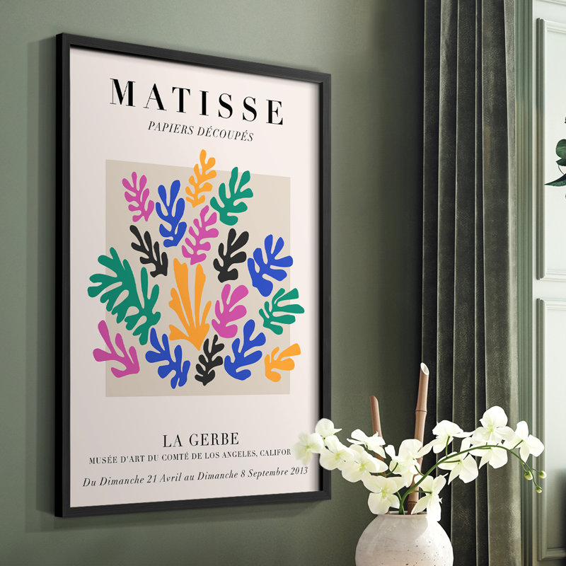 Matisse XC, reproduction encadrée - bois massif, Cadre simple noir, H 14 po x l 11 po