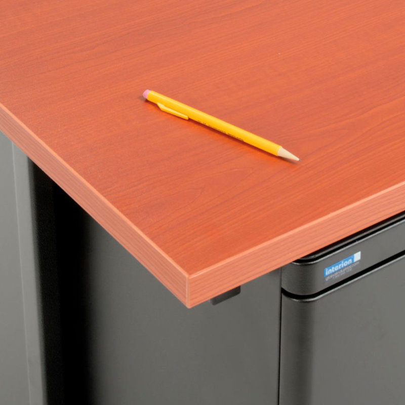 Metal Base Executive Desk, Cherry