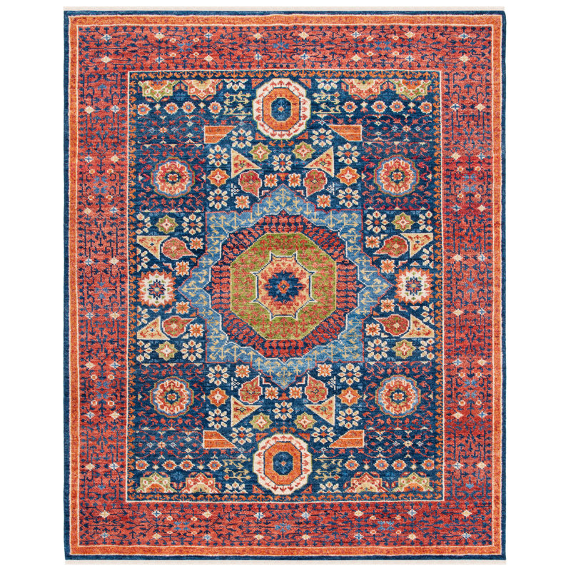 Hand Knotted Wool And Cotton Southwestern Rug, Rectangle 8' x 10'