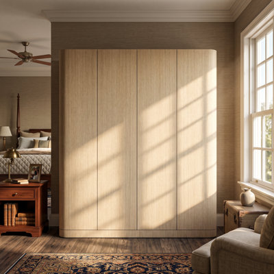 73.2'' H Wood Grain Arched Armoire