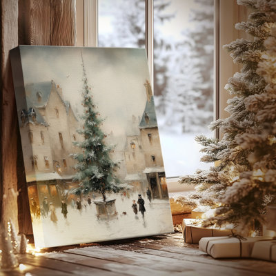 Tinsel - Bougie dorée à l'aube - Toile tendue avec châssis de qualité supérieure