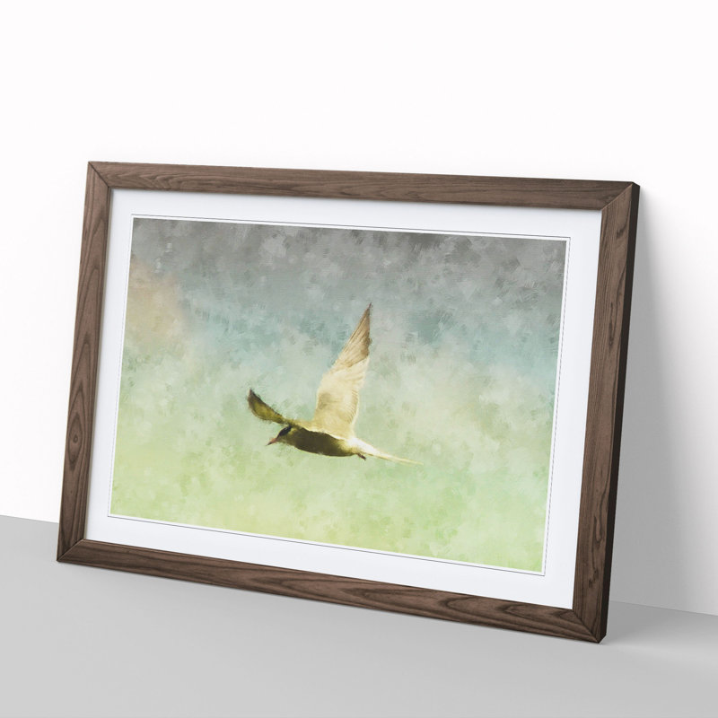 Flying Bird - Picture Frame Graphic Art, 48cm H x 65cm W x 2cm D, Walnut Framed