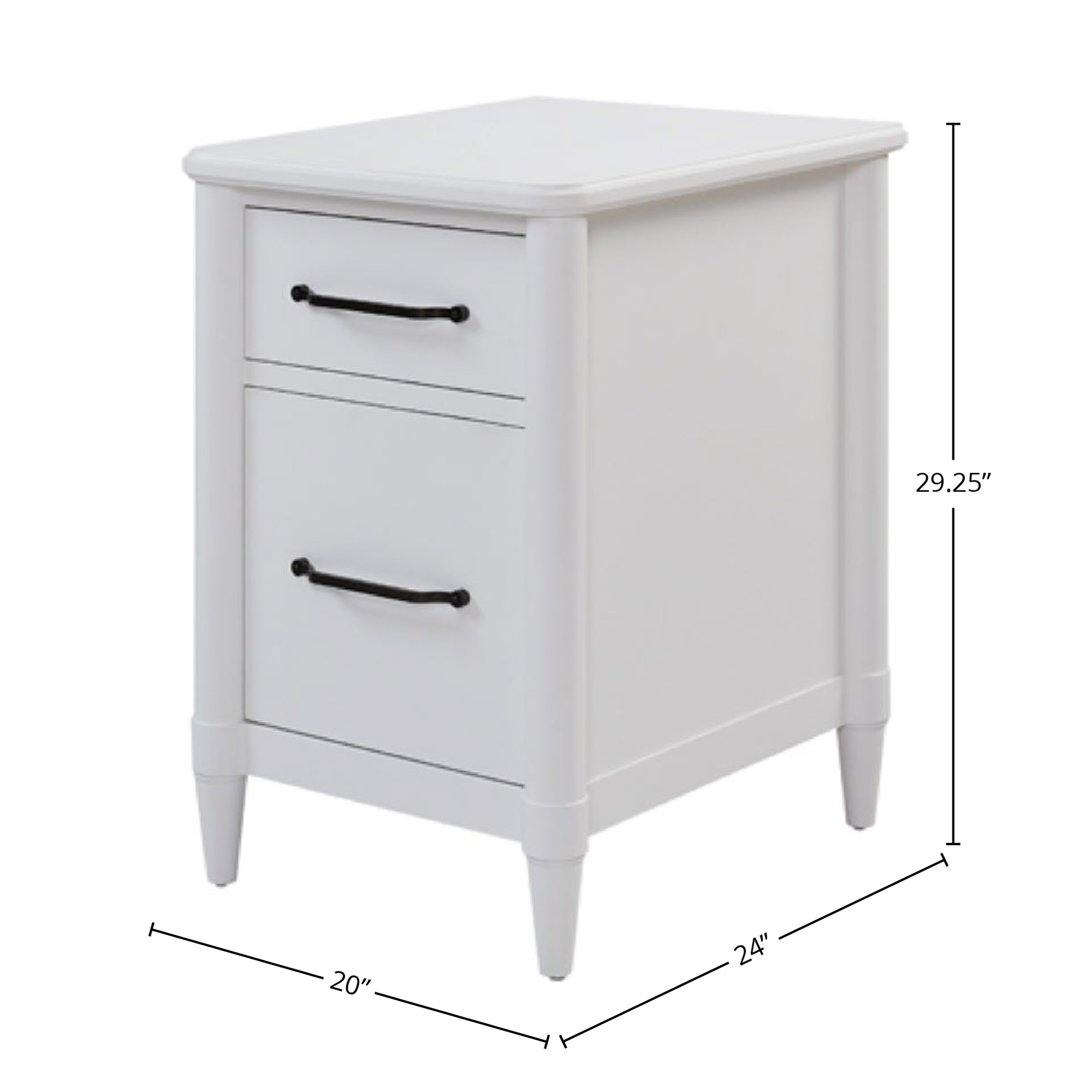 Sabrina 2-Drawer Vertical Filing Cabinet, White