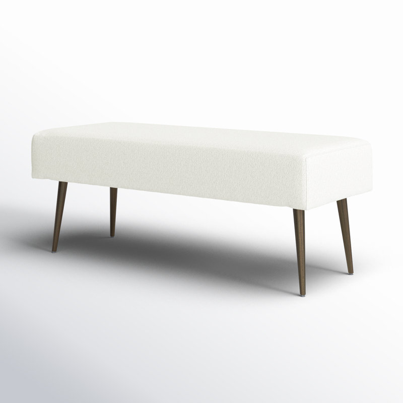 Pangea Home 45" Sakhia Modern Bedroom Entryway Window Bench with Upholstered Boucle and Metal Legs 