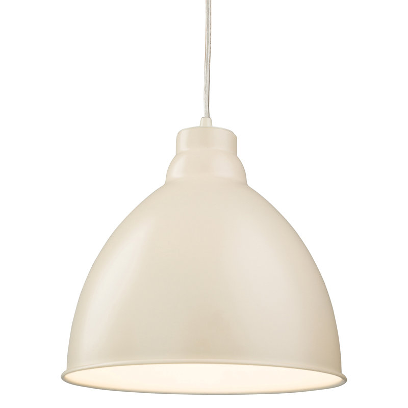 1 - Light Satin Dome Pendant, Cream