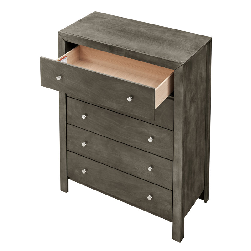 Commode 5 tiroirs Baer, gris