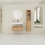 Meuble-lavabo mural 30 po avec lavabo en résine et armoire latérale, tiroir à fermeture en douceur (KD-Packing)