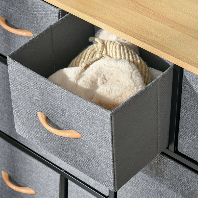 Commode 8 tiroirs, Gris