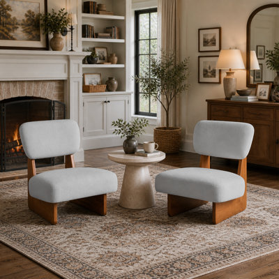 Chaise d'appoint rembourrée en bois massif de 25,61 po de largeur, chaise longue minimaliste moderne pour le salon et la chambre à coucher