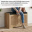 Banc à chaussures d'entrée de 80 cm (31,5 pouces), banc de rangement avec portes et assise rembourrée.-1429131611-1429131608