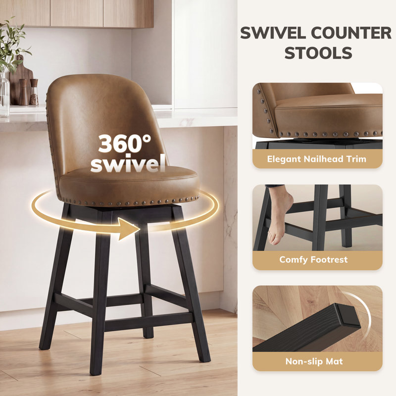 Swivel Counter Stool, Brown