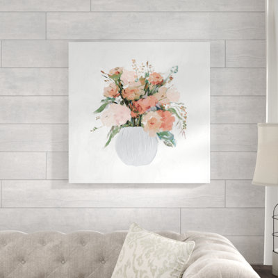 Empâtre rose-imprimé sur toile