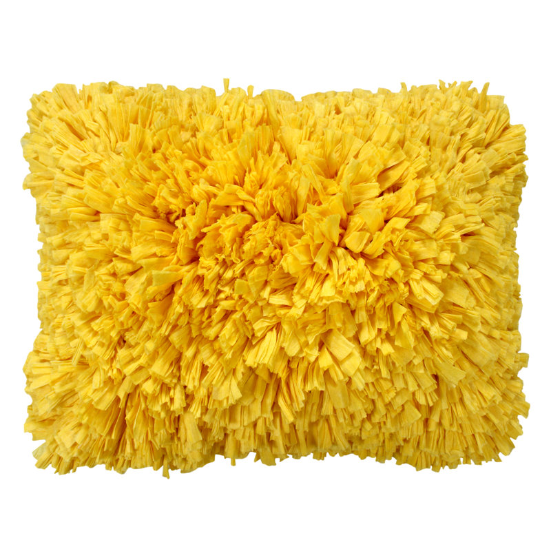 Coussin en papier, H 14 po x l 20 po, Jaune