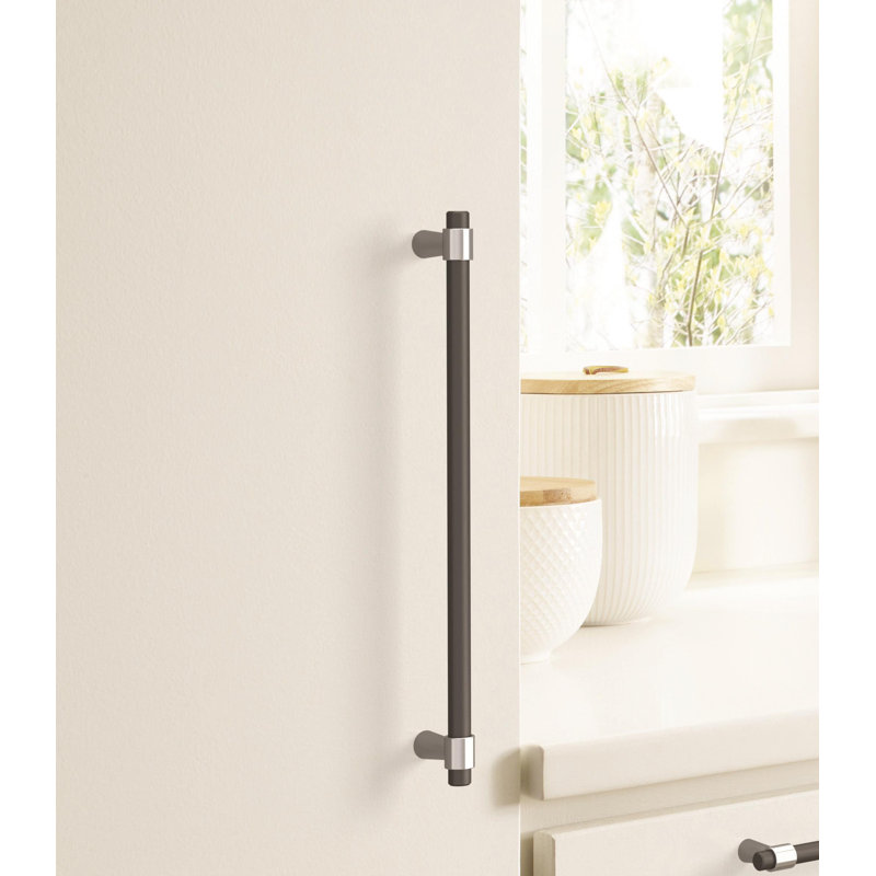 Amerock Mergence Bar Pull, 3 3/4", Polished Chrome/Matte Black