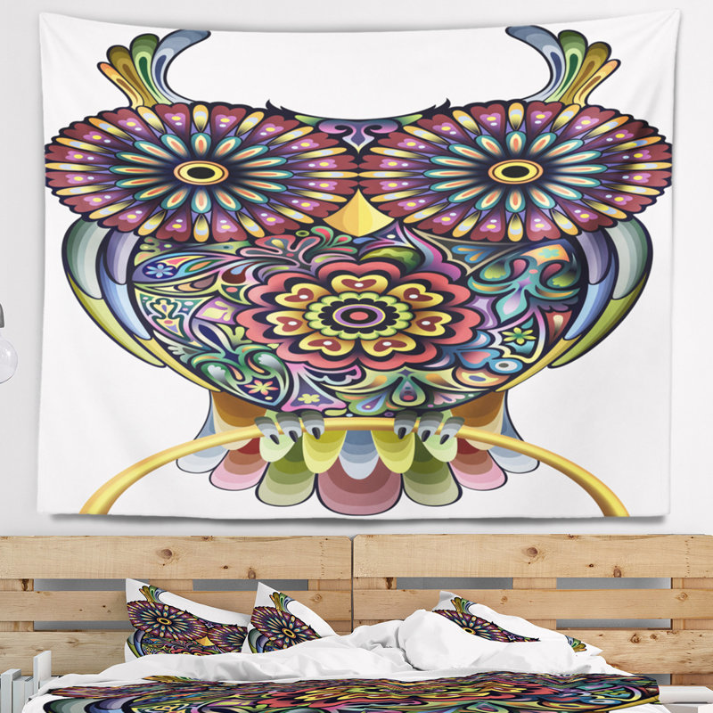 Tapisserie drôle de hibou Animal, H 32 po x l 39 po