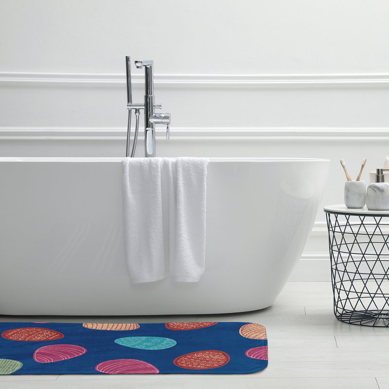 Tapis de bain, L 17 po x L 24 po, Bleu