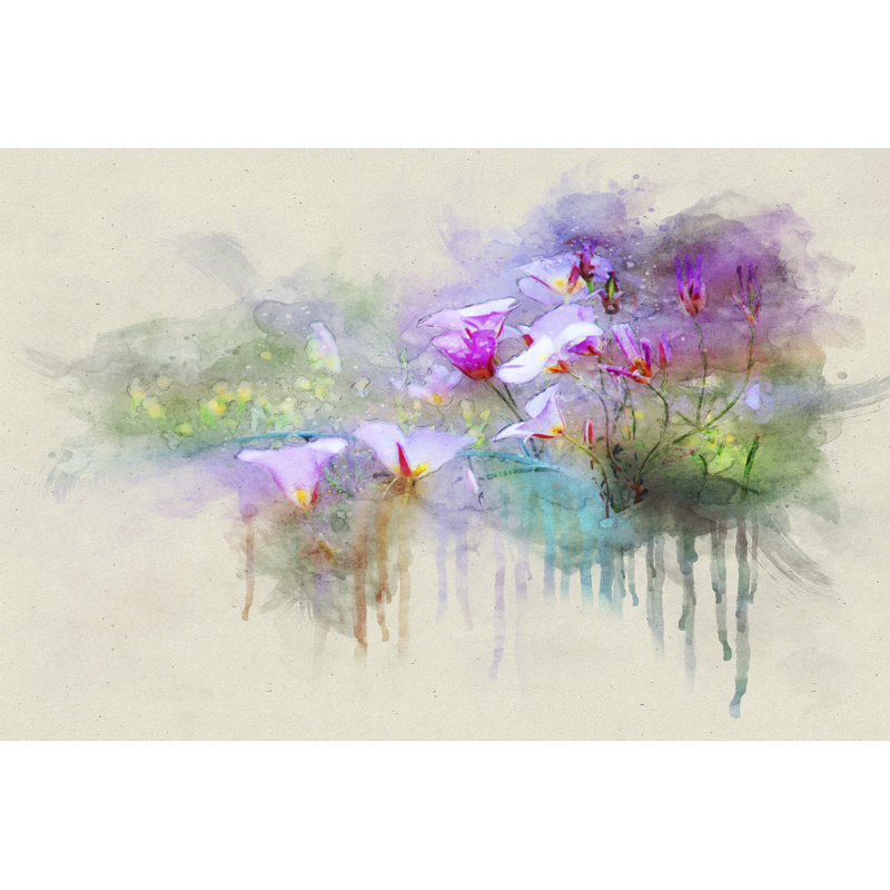 «Sego Lilies» par Chris Vest - peinture sur toile tendue, H 32 po x l 48 po
