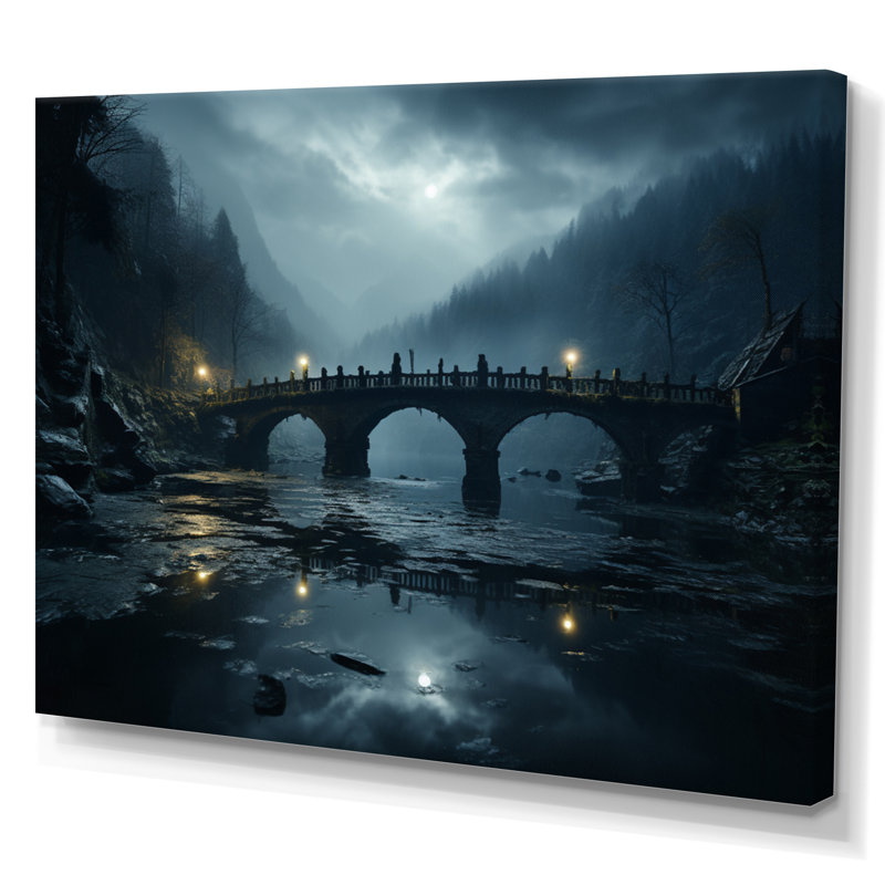 «Blue Bridge In Silence I», impressions d'art mural, H 12 po x l 20 po x P 1 po, Toile tendue