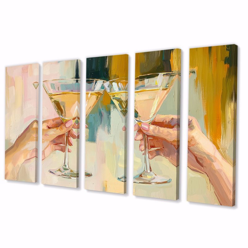 Gambrell - Liquor Wall Art - Art mural traditionnel sur toile, H 28 po x l 60 po, 5