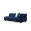Élégant canapé d'angle, bleu nuit, 118,1 po x 73,2 po x 29,5 po | Structure en bois de hêtre et en carton, tissu 100% polyester | Rembourrage en mousse et plumes gris doux, coussins inclus | Parfait pour les salons et les espaces modernes-1213247408