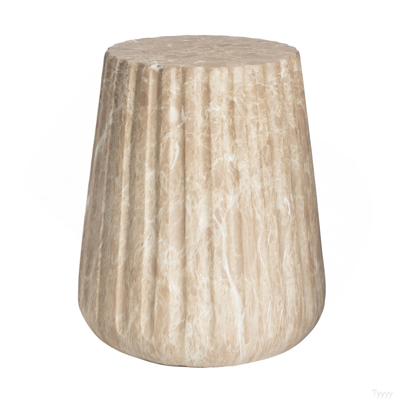 Outdoor Cleme Carved Side Table, Gold, Gold
