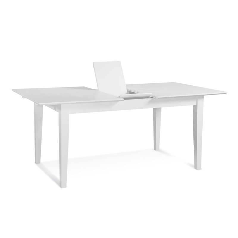 Hues Extendable Unfinished Solid Wood Dining Table, Frost White