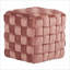 Repose-pieds carré en velours rose tressé de 16 po par LumiSource | Velours | Rosé-1912608903