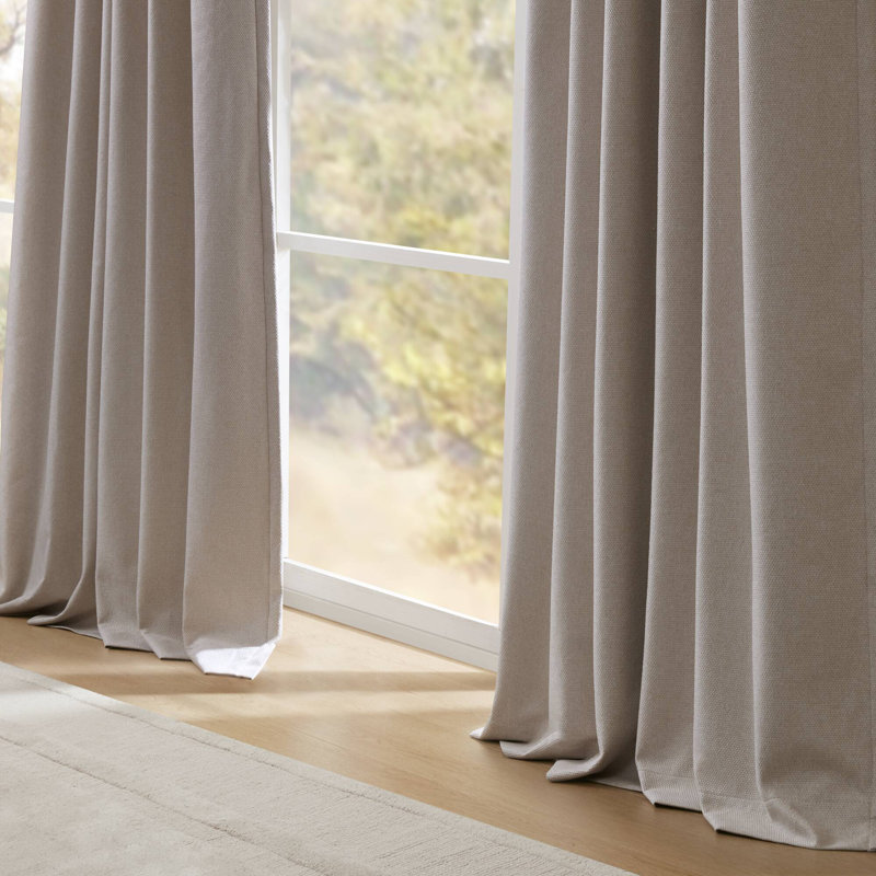 Karien Sound Blocking/Total Blackout Curtain Panel Pair, 52" W x 108" L, Linen