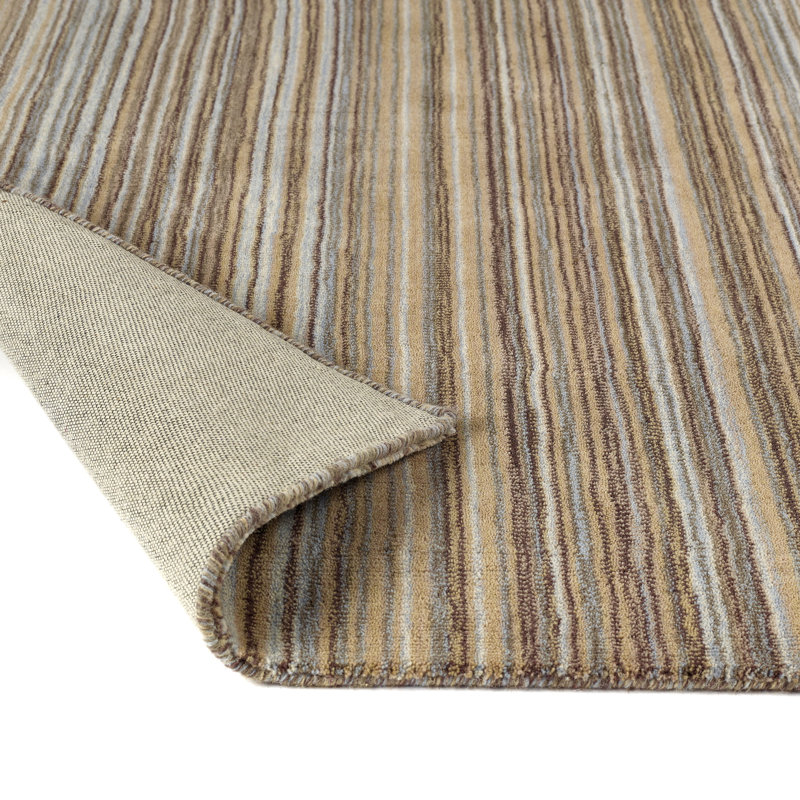 Striped Wool Hand Woven Area Rug, Rectangle 80 x 150cm