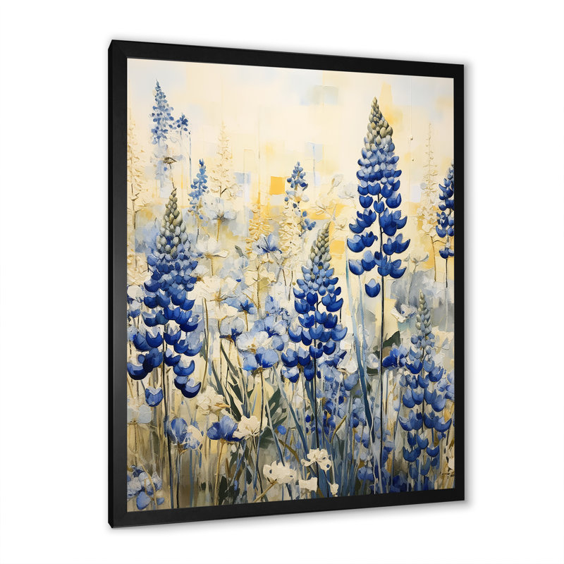 Magical Blue Bonnets Meadows III, reproduction d'art sur toile, H 32 po x l 24 po x P 1 po, Noir