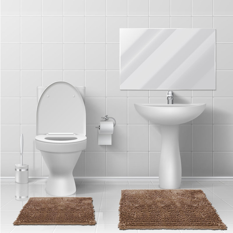 Microfiber Non-Slip Bath Rug, Taupe