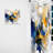 Dark Blue And Gold Strokes XIV - Abstract Velvet Curtain - 1 Panel-112761192