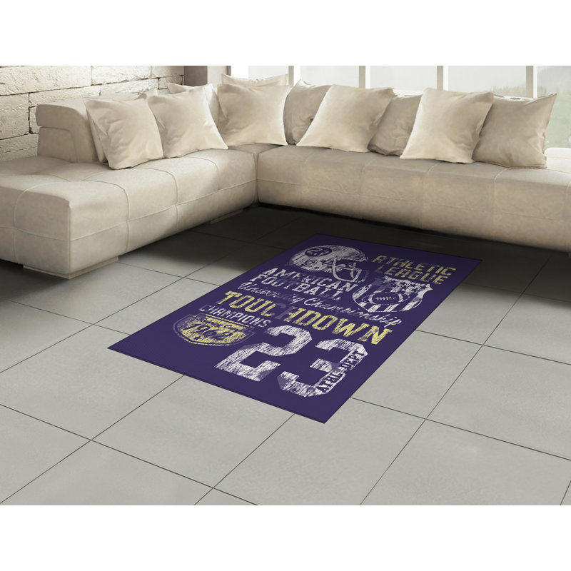 Sports High Density Long Fiber Poly Threads Decorative Area Rug Carpet, Rectangle 4' x 5'8"