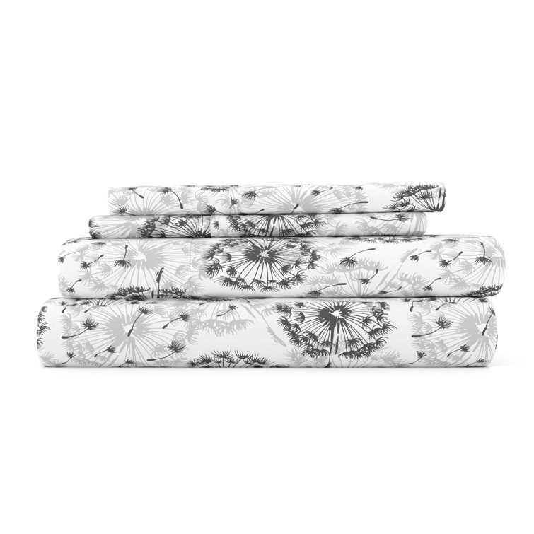Becky Cameron Make a Wish Floral Pattern Microfiber Sheet Set
