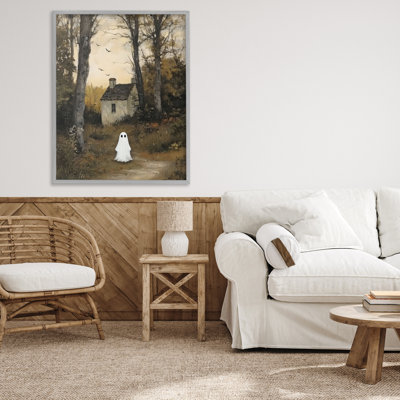 Little Ghost in Cottage Forest Framed Giclee, design by Arlington Prints