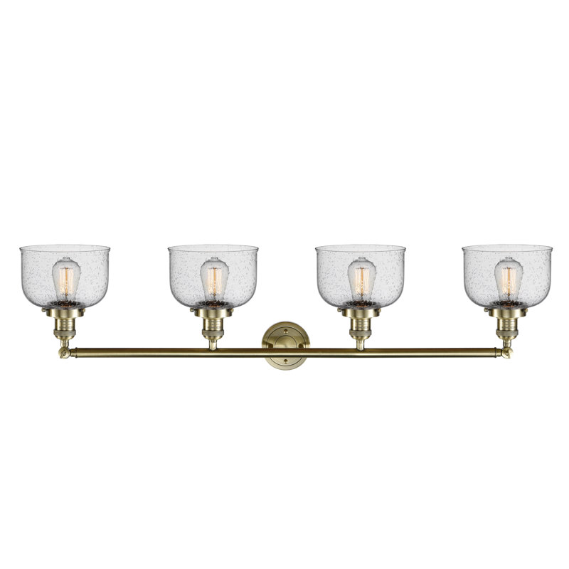 Éclairage pour salle de bain 4 lumières Hannelore, Laiton antique, Incandescente
