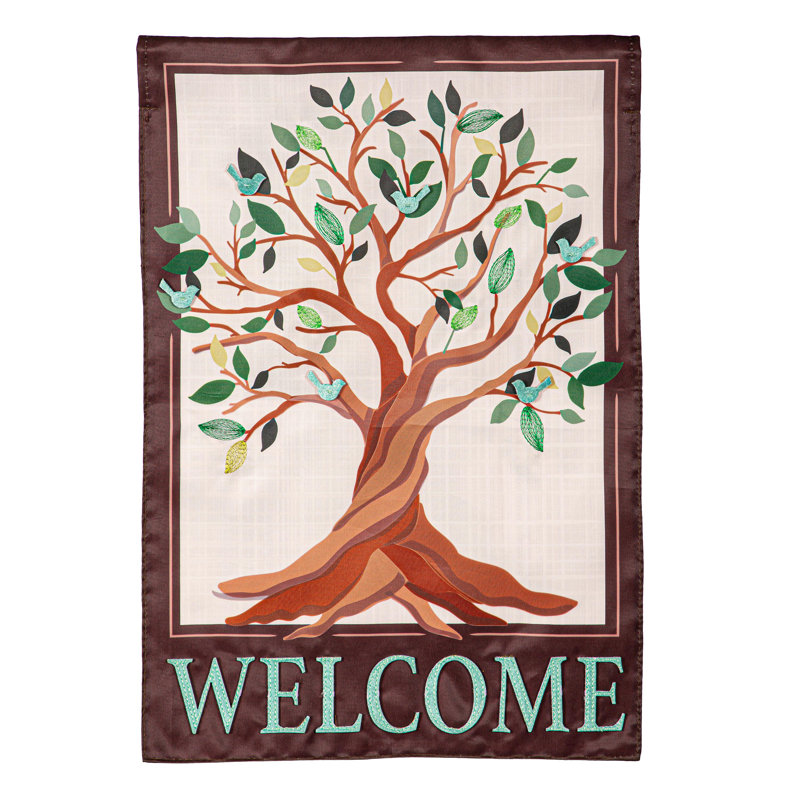 Drapeau de maison arbre de vie
