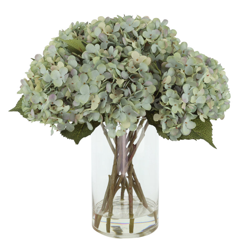 White, Blue And Green Hydrangea Bouquet, Aqua