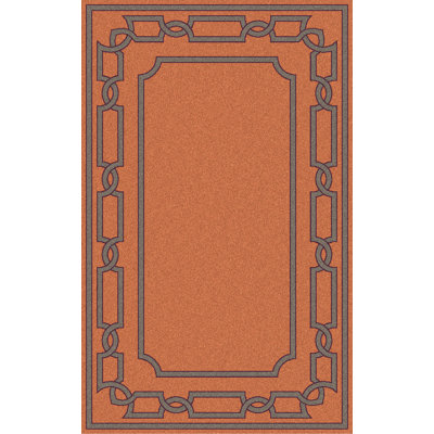 Tapis oriental en laine tangerine / sauge / sangria Roberta