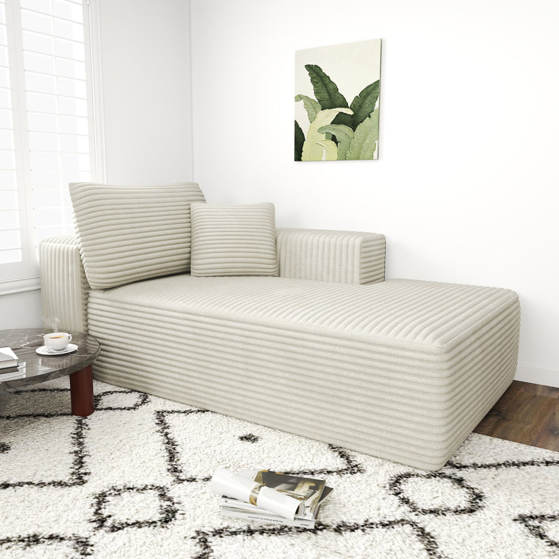 Chaise Boneless Cloudy, aucun assemblage requis, chaise rembourrée moderne en velours côtelé avec assise profonde