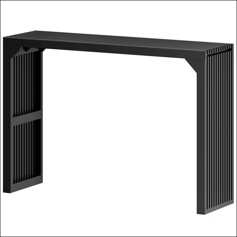 Console en bois massif avec grille - détails inspirés, idéale pour le salon, le vestibule et le vestibule afin de rehausser la décoration intérieure