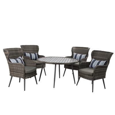 Cormach Rattan Wicker 4 - Person Seating Group with Cushions
