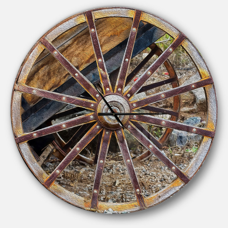 Horloge murale rustique Swigart Farmhouse Designart, Surdimensionné
