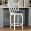 Swivel Upholstered Stool with Solid Wood Frame-2069739330-2069739332