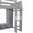 Wood Twin Size Gaming Loft Bed With Desk, Multi-Storage Shelves, LED And A Hanging Clothes Rack, Gray-1408498766