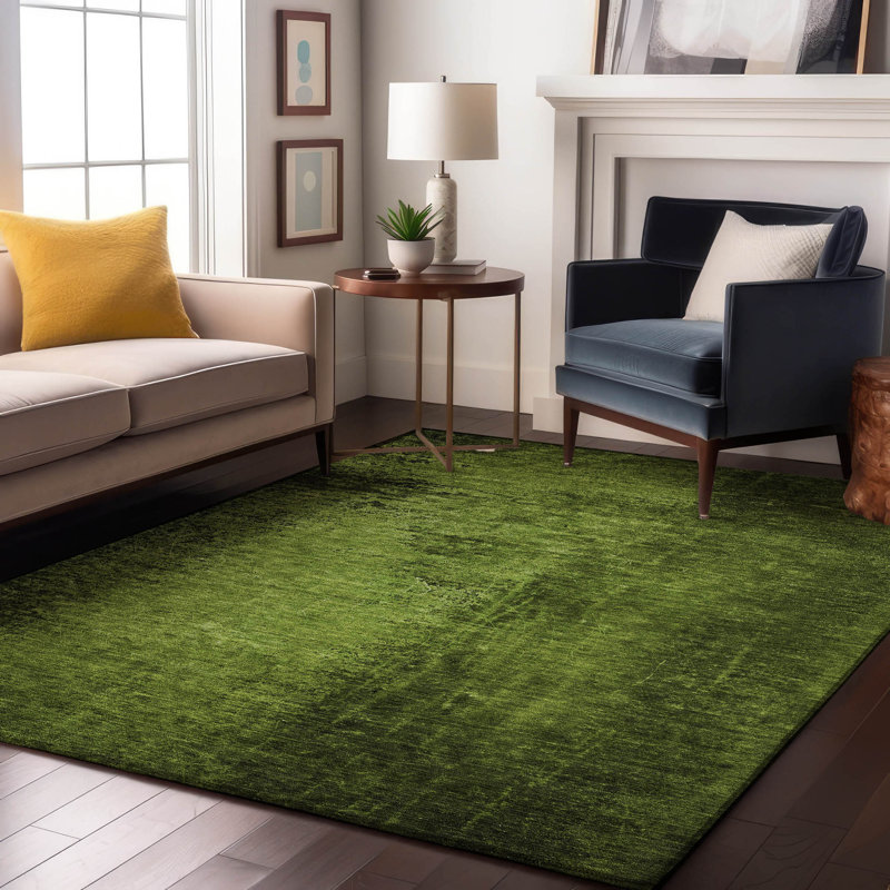 Tapis vert Cerrito AMF554 lavable à la machine de qualité supérieure, Rectangulaire 3 pi x 5 pi