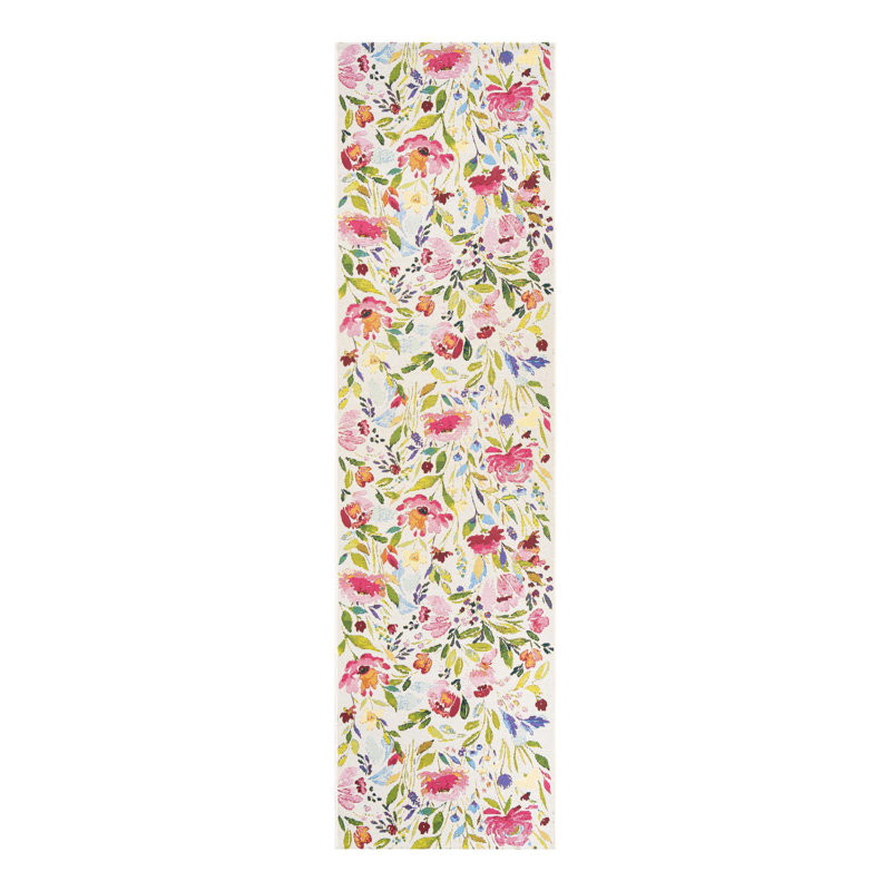Tapis d'intérieur / extérieur Fogger Beachcrest Home Buttercup, Tapis de couloir 2 pi 7 po x 10 pi