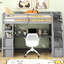 Lit mezzanine simple avec bureau, tablettes et tiroirs de rangement dans un tiroir gris-1023996850-1023996851